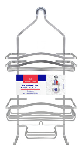Organizador Para Regadera De Aluminio Plata Bergdoff Home
