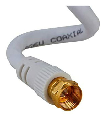 Cables Directo En Linea 6 Pies Blanco Cable Coaxial Rg6 F P
