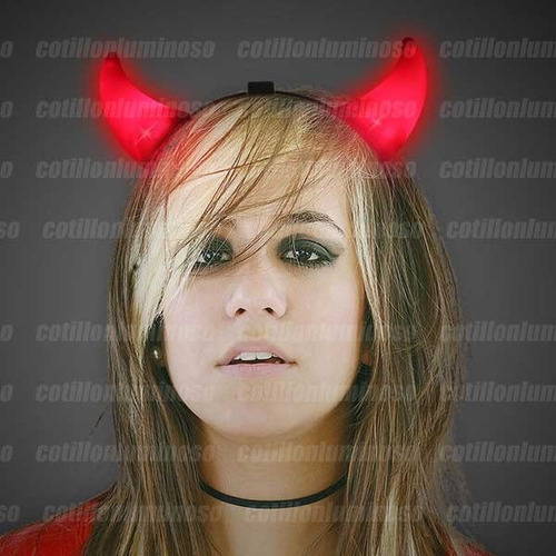 30 Vinchas Diablita Luminosas Led Diabla Diablo Cotillon