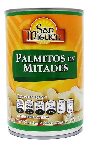 Palmito San Miguel En Mitades 400 Gr 6 Pack Ipg