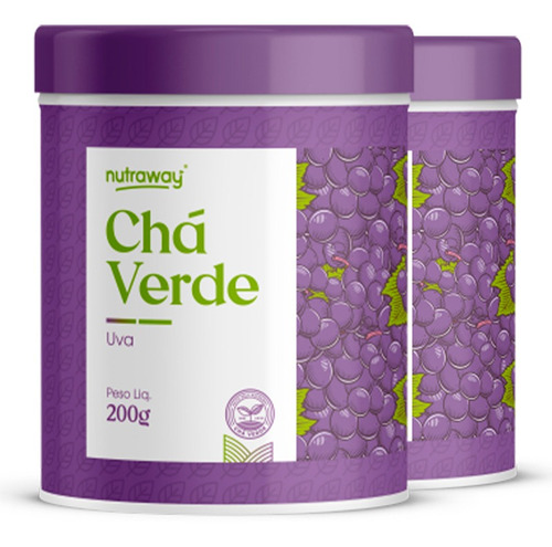 Kit 2 Chá Verde Uva Nutraway 200g