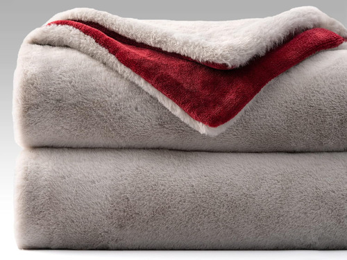 Faux Rabbit Fur Throw Blanket (burgundy, 50x60) - Plush...