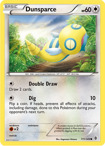 Cartas Pokemon B&w Boundaries Crossed Dunsparce 111/149