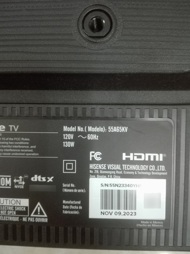 Main Hisense Rsag7.820.12970/r0h 55a65kv (Usado)