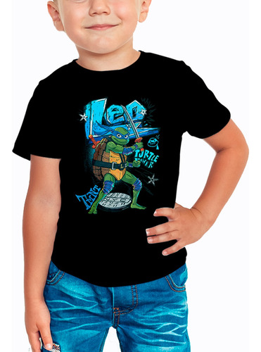 Polera Niño/a Estampada Dtf Leonardo Tortugas Ninja