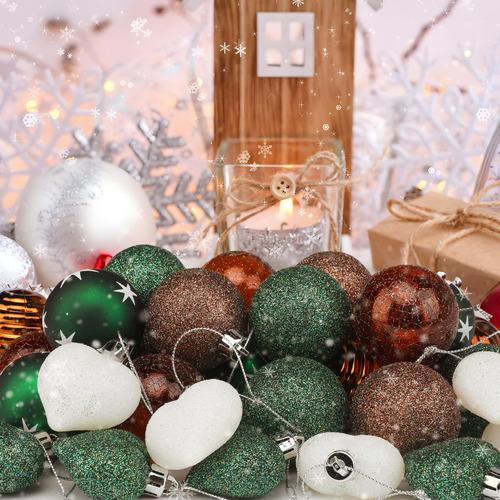 Adornos De Navidad 35 Bolas Inastillables Verde Y Dorado