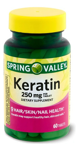 Keratin Spring Valley 250 Mg , 60 Tabletas