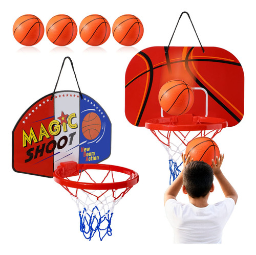 Mini Canasta De Baloncesto Sosation, 2 Unidades Con 4 Pelota
