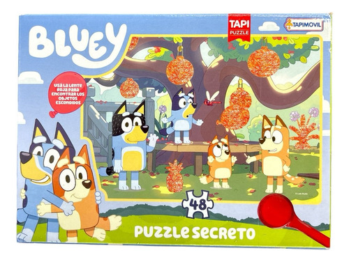 Puzzle Rompecabezas Con Lupa 48 Pzs Bluey 