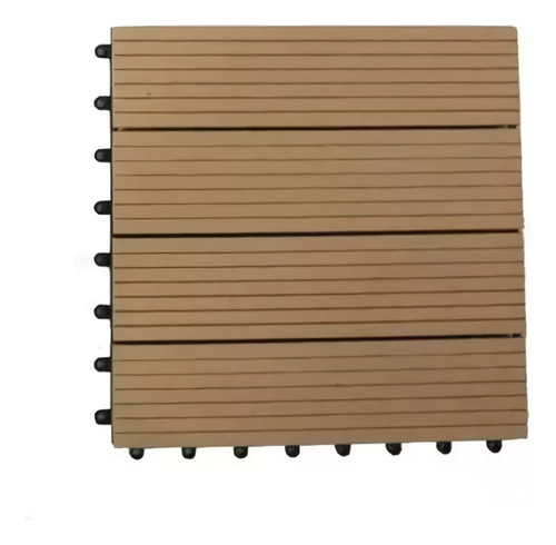 Piso Deck Azulejo Para Jardin Wpc 30cm X 30cm Roble 1 Pza