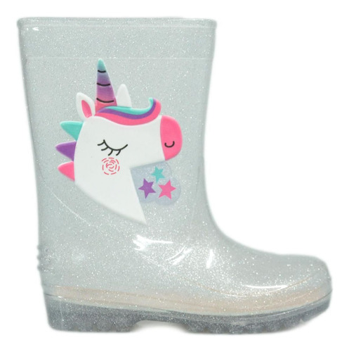 Bota Galocha Menina Infantil Luelua Unicornio 40130 Cristal