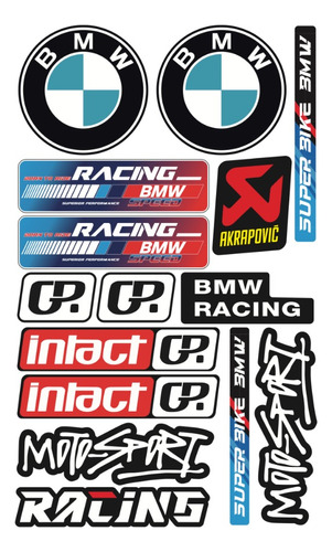 Bmw Racing Sport Kit De Stickers Con Resina Planilla Rb04