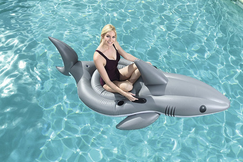 Imagen 6 de 9 de Colchoneta Inflable Tiburon 254cm Bestway New 41097 Bigshop