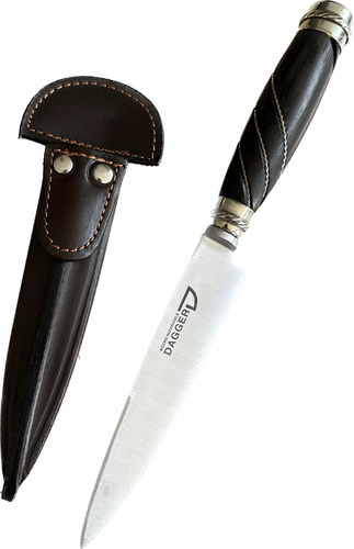 Cuchillo Artesanal Asado Dagger - Redondo Galloneado Negro
