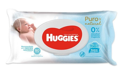 Toallas Húmedas Huggies Puro Y Natural X 80