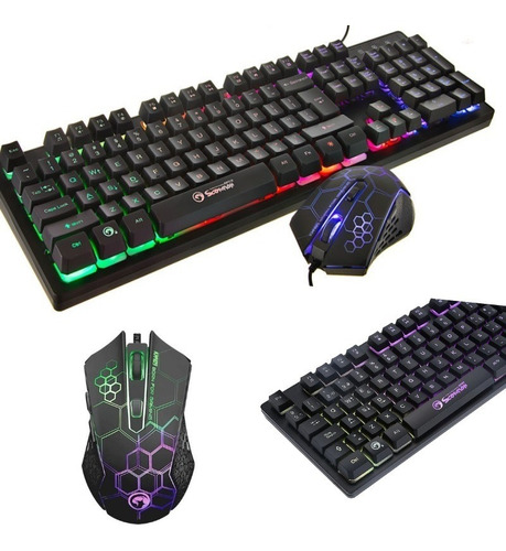 Kit Teclado Y Mouse Marvo Scorpion Km-409 Gamers Membrana