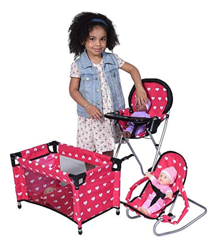 New York Doll Collection Dolls Mega Play Set Con Silla Alta 