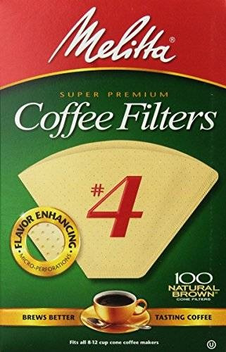 Melitta Cono Filtros De Café Natural De Brown No. 4 Filtros