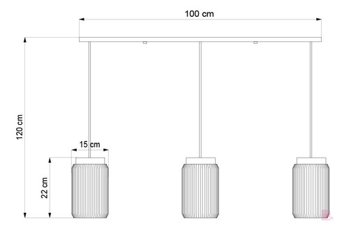 Lampara Colgante Renu 3 Luces Pantalla Transparente Bronce