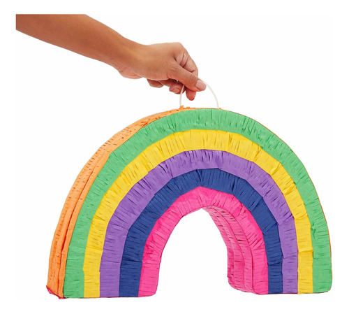 Pinhata Arco Iris 02, Com Bastão, Tapa Olhos E Confetes