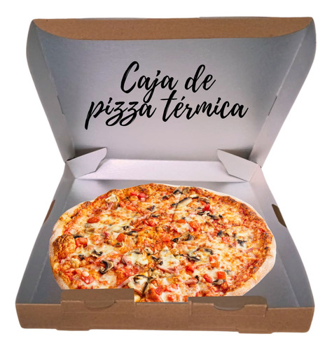 1000 Cajas Pizza Kraft Térmica 35x35cm Interior De Aluminio