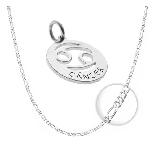 Dije Y Cadena Signo Zodiaco Cancer Plata .925 