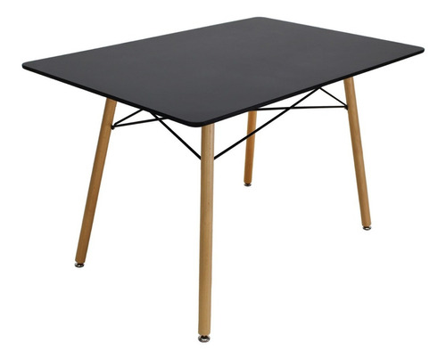 Mesa Comedor Rectangular Mundo In Oslo 120x80 Cm 6 Personas Color de la tapa Negro