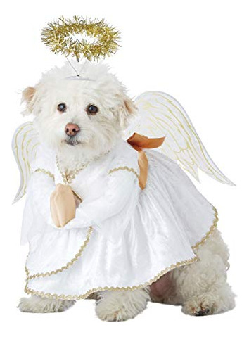 Disfraz Perro Celestial, Blanco/dorado, Talla L