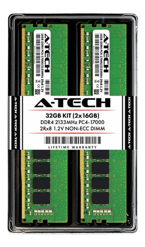 Memoria Ram 32gb A-tech Ddr4 2133mhz Kit (2 X 16gb) Pc4-1700