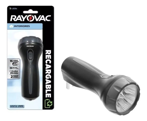 Linterna Led Recargable 5 Led Rayovac Enchufable Pack X10