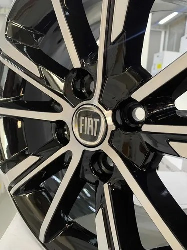 01 Roda Fiat Cronos Aro 15 (1 Unidade) + Bico Cor Preto Com Diamantado