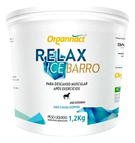 Relax Ice Barro 1,2kg Relaxante Muscular Equinos - Organnact