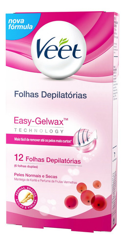 Folhas Prontas Depilatórias Corporal Veet 12 Folhas