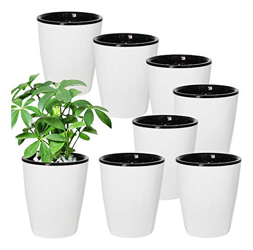 8 Pack 4 Inch Self Watering Plastic Planter With Inner ...