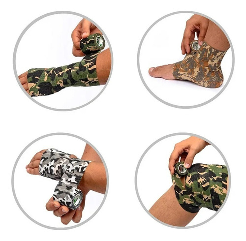 Pack 4 Cintas De Camuflaje Elástica Táctico Caza Aire Libre