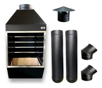 Comprar Churrasq. De Parede 50cm X 50cm Preta Kit 2 Dutos + Curvas 