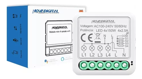 Módulo Inteligente Rele Wifi Tuya Smart 4 Canales