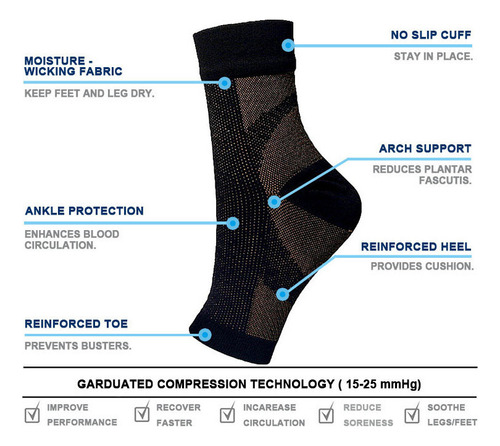5 Pares De Calcetines Para Neuropatía, Mangas De Compresión