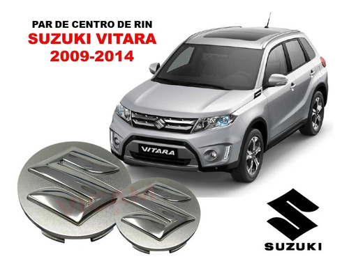 Par De Centros De Rin Suzuki Vitara 09-14 Gris/crom 54 Mm