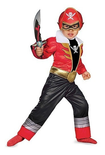 Disfraz Para Niño Ranger Rojo Saban Power Rangers Talla 25