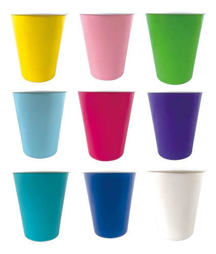 Vasos De Polipapel Descartables X 6 Unidades Colores Lisos Color Rojo