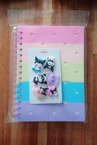 Cuaderno Libreta Con Pines Compatibles Crocs Kuromi Modelos Moldelo 1