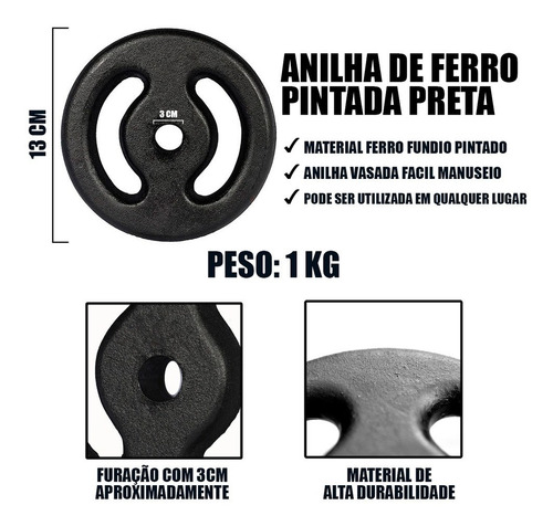 Imagem 3 de 7 de Kit Halter De 20kg Com Barra Presilha Academia Musculação