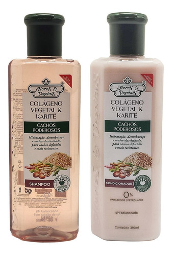 Cachos Poderosos Combo Shampoo +máscara+cond Flores&vegetais