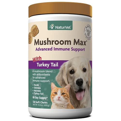 Naturvet Mushroom Max Advanced Immune Support Dog B4itc