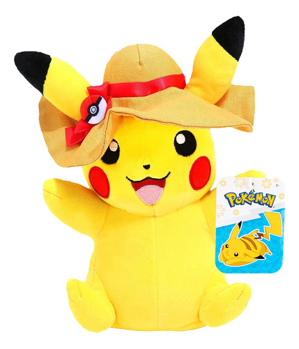 Pokémon De 8 Pikachu Con Sombrero De Verano Lujoso - Oficia