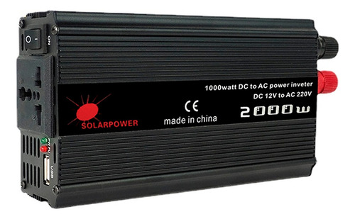 Convertidor Inversor Solar 12v 220v 2000w Usb Camping Nuevo!