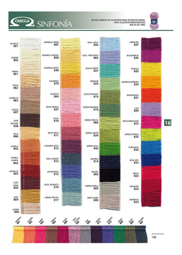 Hilaza Sinfonia Paq. De 3 Madejas, Colores A Elegir