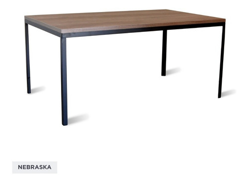 Imagen 3 de 6 de Mesa Industrial 80x150 Patas De Hierro Tapa Color Madera