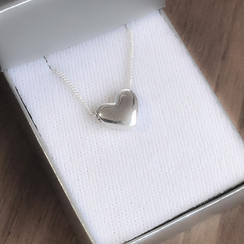Imagen 7 de 10 de Cadena Con Dije Corazón Collar Chico Plata 925 (arg50042)